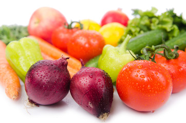 Assorted vegetables isolated on the white