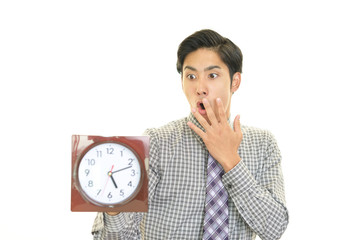 驚いた表情のビジネスマン
