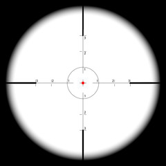 Sniper's scope sight view 