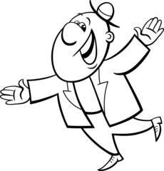 happy man coloring page