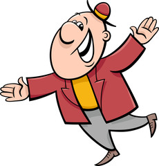 happy man cartoon illustration