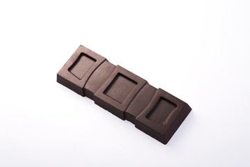 Handmade, bio chocolate isolated on white