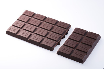 Handmade, bio chocolate isolated on white