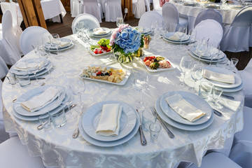 Banquet round table for guests