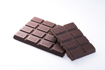Handmade, bio chocolate isolated on white