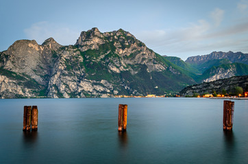 Lago di Garda, view from Torbole at early morning