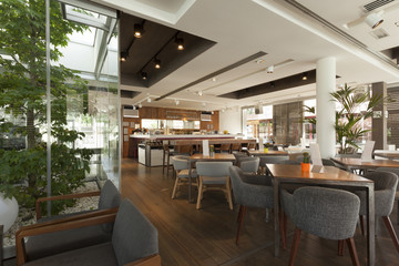 Interior of an elegant cafe