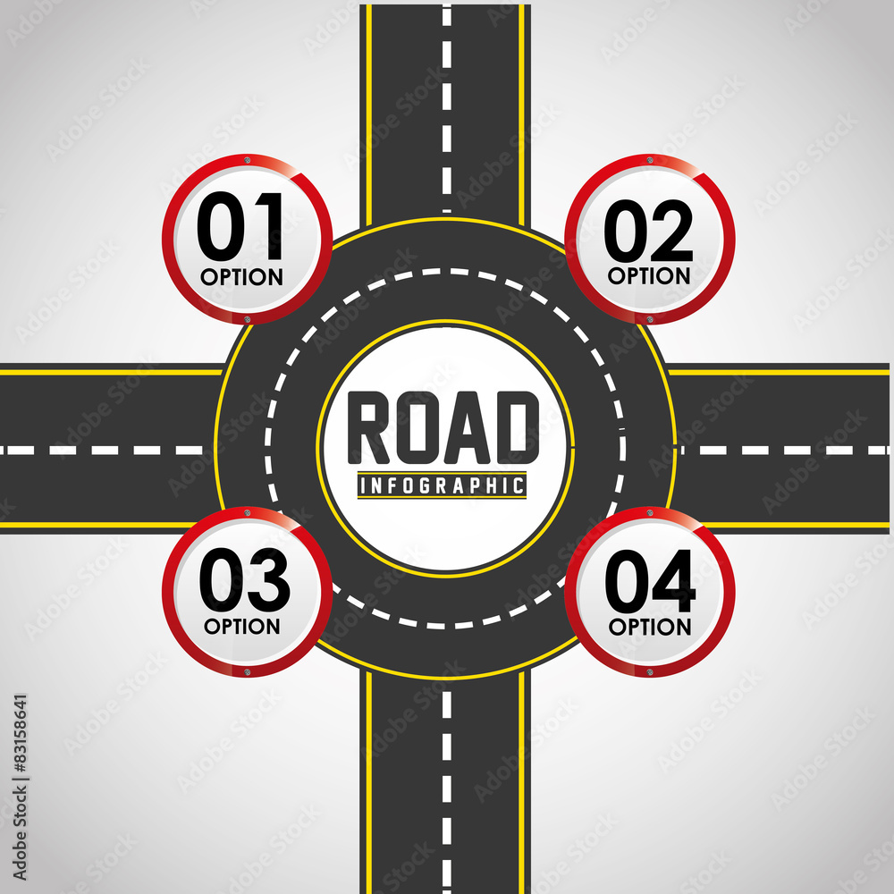 Wall mural road infographics