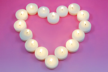 heart shape made from candles