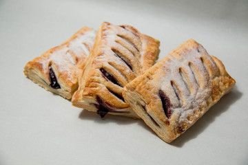  puff pastry isolated on white background.