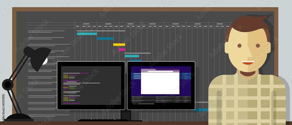 Poster project manager programmer software plan