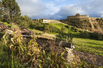 Fototapeta na wymiar Ingapirca, Inca wall and town, largest known Inca ruins in Ecuad