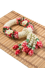 Fototapeta na wymiar Thai traditional craft flower garland