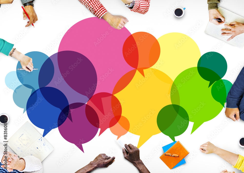Poster speech bubbles message concept symbol communication idea concept