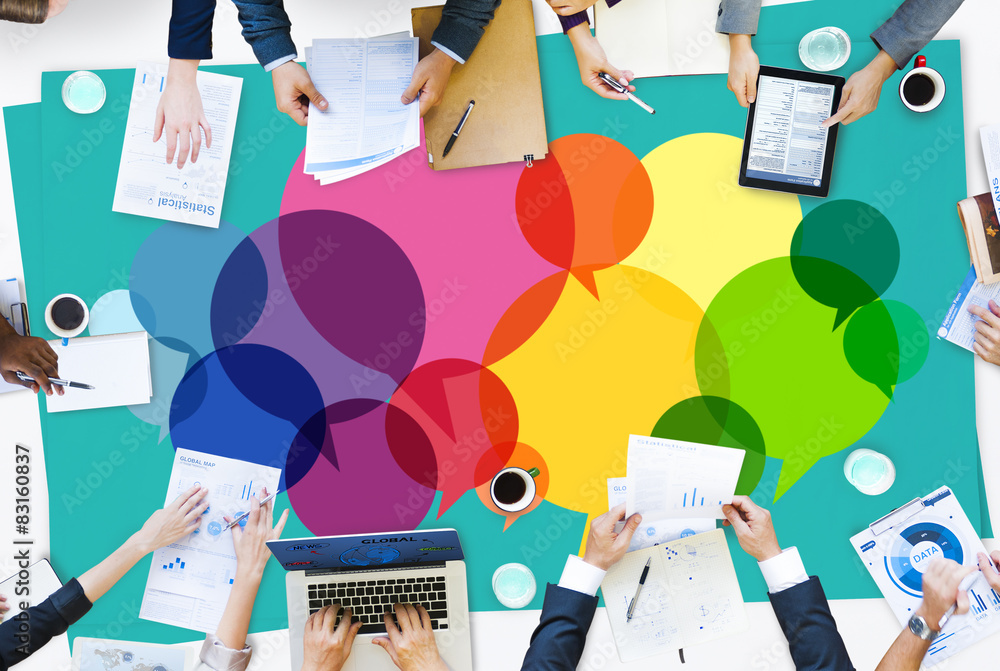 Poster speech bubbles message concept symbol communication idea concept