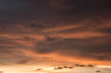 Fototapeta na wymiar Fiery orange sunset sky