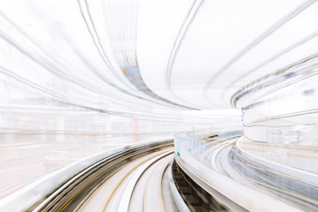 Motion blur of Japanese Railway Tunnel - obrazy, fototapety, plakaty