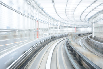 Fototapeta na wymiar Motion blur of Japanese Railway Tunnel
