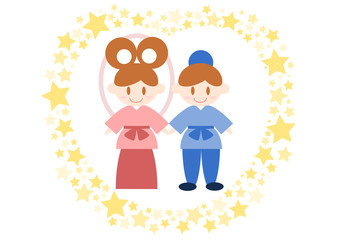 七夕の織り姫と彦星のイラスト