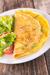 omelet and salad