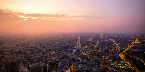 Fototapeta premium Paris City view point in sunset