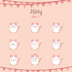 Cute funny cats set various emotions