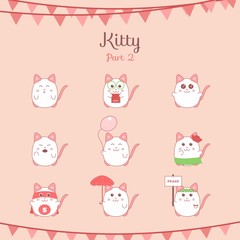 Cute funny cats set various emotions