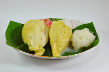durian and sticky rice dressing coconut milk
