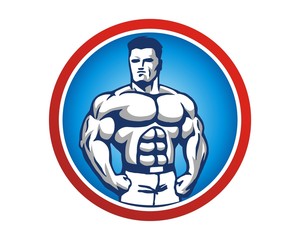 bodybuilding man character image vector