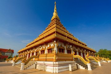 Fototapeta premium golden pagoda at the Thai temple, Khon kaen Thailand.