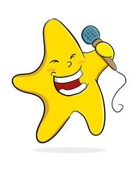 Singing Star with Microphone