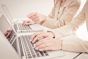 Business people discussing the charts and graphs showing the res