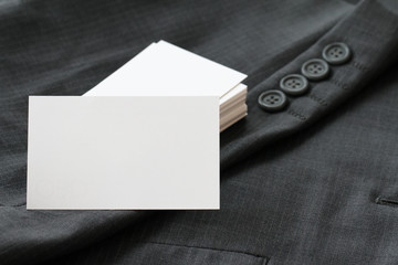 Blank corporate identity package business card with dark grey su