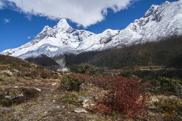 view of Ama Dablam from Pangboche