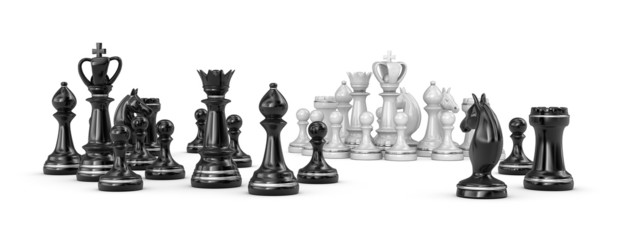 Chess figures isolated on a white background