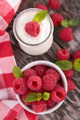 yogurt and raspberry