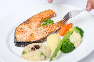 Grilled Salmon steak