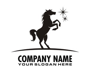 black stalion horse logo image vector
