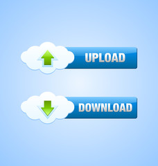 Upload and download cloud buttons