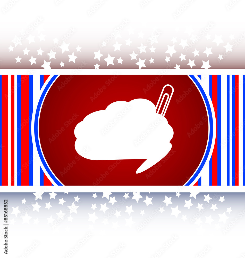 Poster cloud button with clip, web icon isolated on white vector