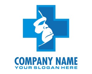 blue cross gorilla logo image vector