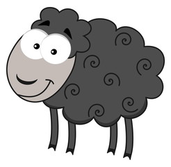 smiling grey sheep
