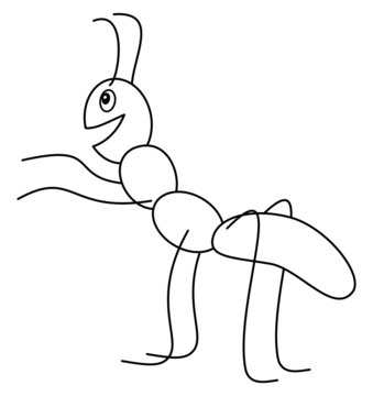 joyful ant for coloring