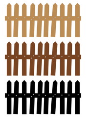 several barriers of different hue
