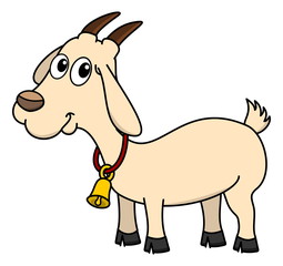 a goat with a bell
