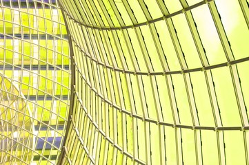 Abstract architectural detail of modern glass roof