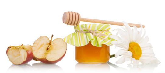 Sweet honey with apple and flower