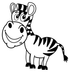 smiling zebra profile for coloring
