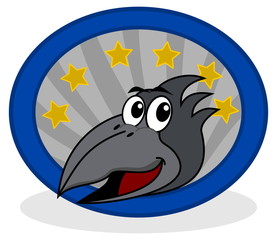raven's head in a star logo