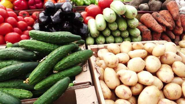 Assortment of fresh vegetables at a market